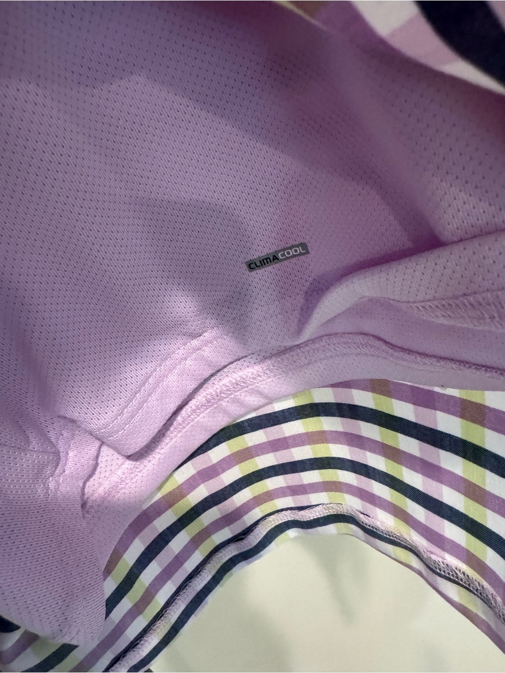 adidas Women's Gingham Mini Skirt in Purple, Green & White Golf Performance 10 - Picture 3 of 6